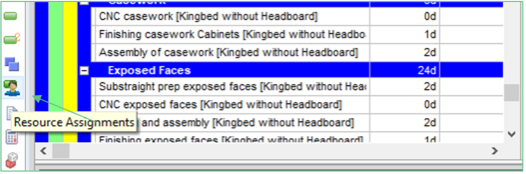 Open Resource Assignments in Primavera P6