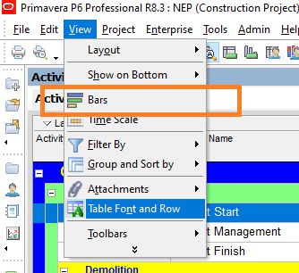 Click the Bars icon on the toolbar (or go to View > Bars).