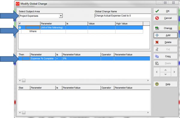 Reset Expense Cost % Complete