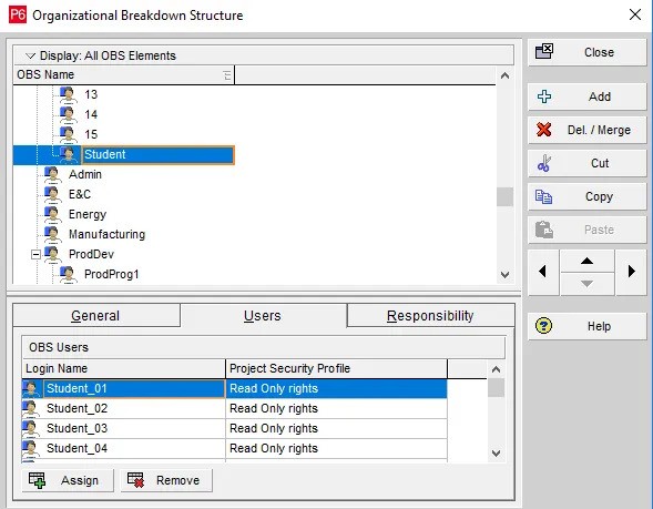 Users Tab: Assigning Users and Security Profiles