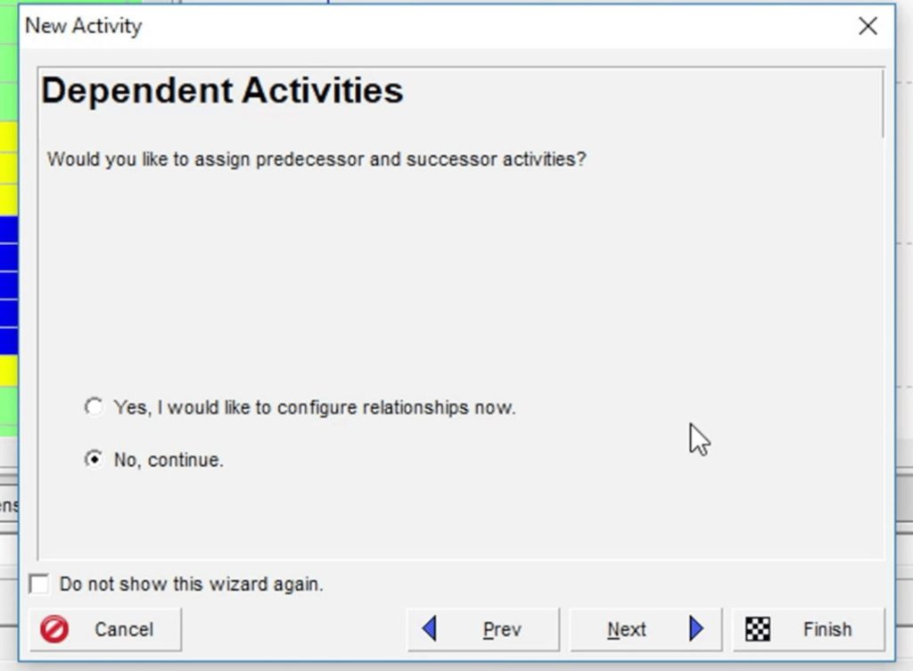 Step 4: Skip Relationships for Now in P6