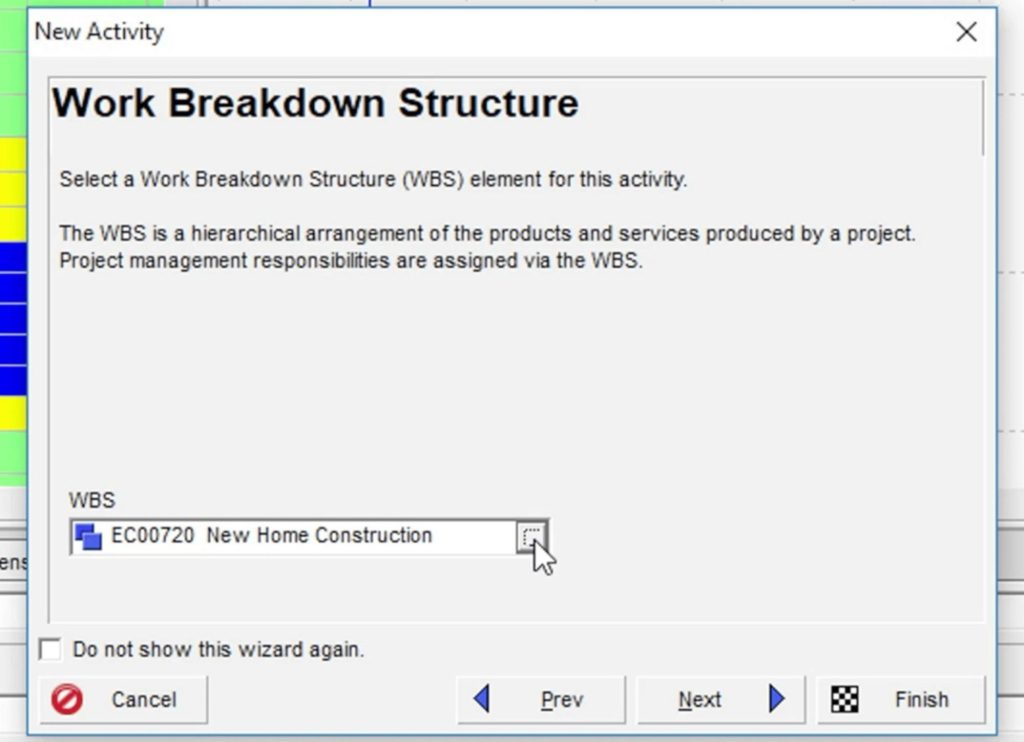 Step 2: Confirm WBS Assignment in Primavera P6