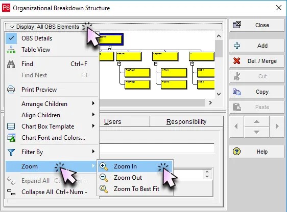 Viewing the OBS Hierarchy in Chart View