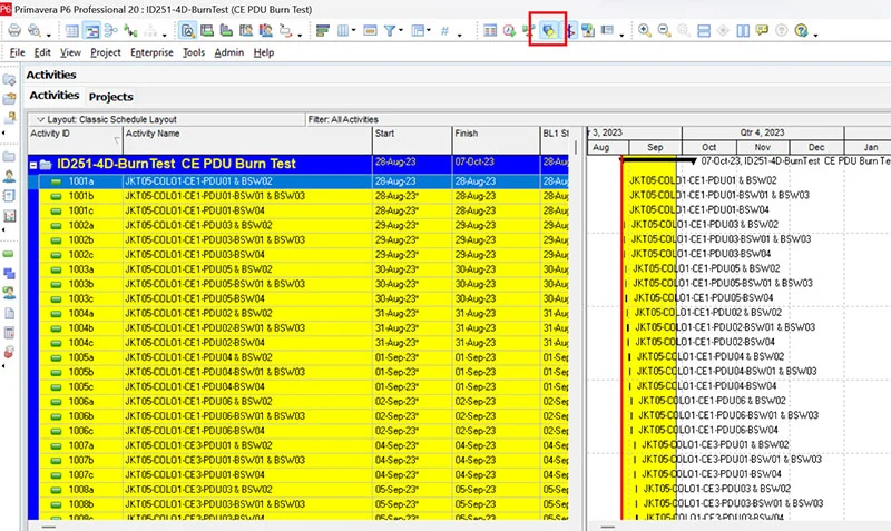 P6 Professional Spotlight tool